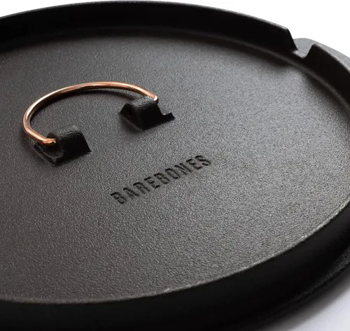 Miniatura 2 de Barebones Juego de sartenes de hierro fundido todo en uno de 10 pulgadas, sartén con tapa de hierro fundido estilo horno holandés, juego
