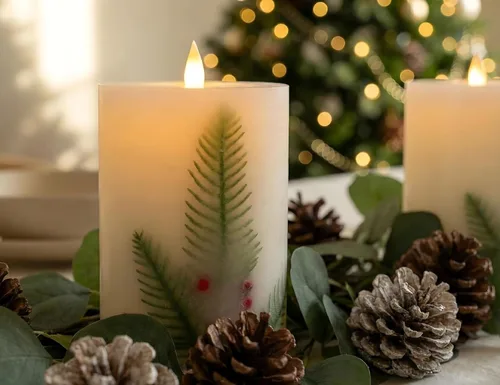 Miniatura 9 de Velas de pilar sin llama parpadeantes con temporizador remoto, velas LED que funcionan con pilas de hasta 400 horas, velas de cera real con llama