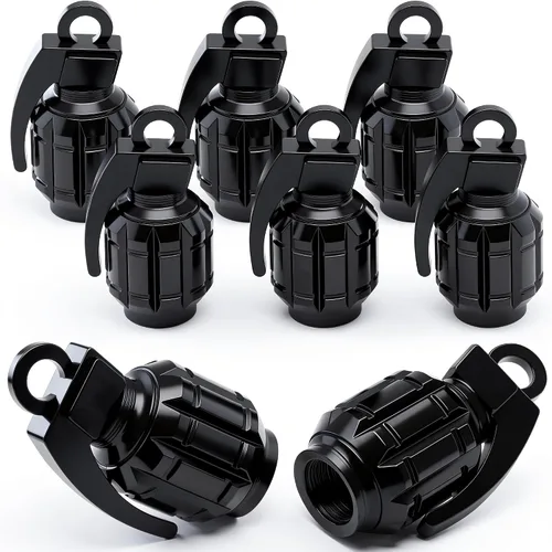 Miniatura 24 de 4 piezas tapas de vástago de válvula de neumático estilo bola 8, cubiertas universales de vástago de válvula de neumático con núcleo de cobre a