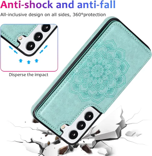 Miniatura 7 de Asuwish Funda compatible con Samsung Galaxy S22 Plus 5G y protector de pantalla de vidrio templado, soporte para tarjeta celular, ranuras