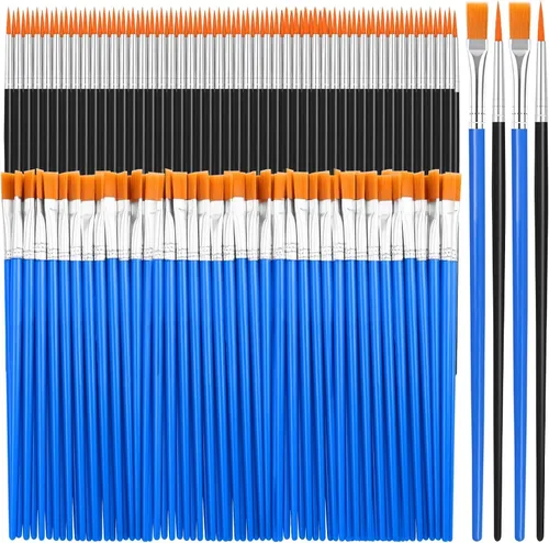 Miniatura 9 de 70 piezas de pinceles de pintura pequeños, pinceles de punta plana y redonda para niños, pinceles de pelo de nailon para acrílico, acuarela, lienzo