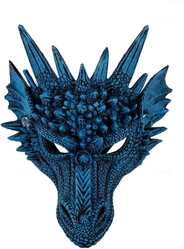 Miniatura 6 de Himine - Máscara de cosplay de cabeza de dragón para festival, fiesta y Halloween Rojo