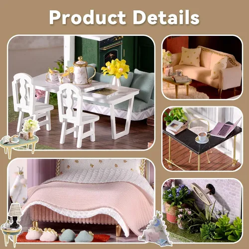 Miniatura 3 de Flever Kit de casa de muñecas en miniatura DIY, habitación creativa con muebles para un regalo artístico romántico (Jardín de Monet)