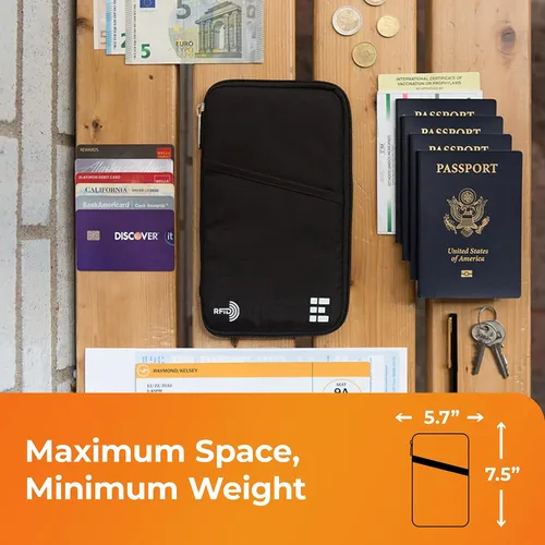 Miniatura 5 de Zero Grid Passport Wallet - Travel Document Holder wRFID Blocking