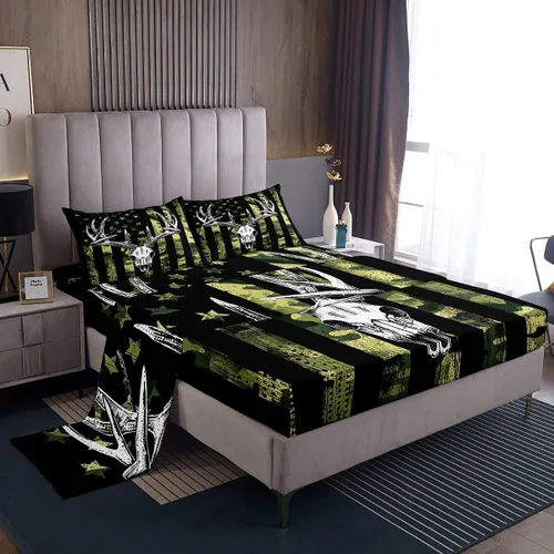 Miniatura 22 de Castle Fairy Juego de sábanas de motocross tamaño twin, juego de ropa de cama verde con diseño de panal ombré, decoración de habitación de niños