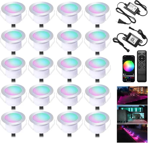Miniatura 11 de Iluminación RGB para cubierta φ1.22, luces de cubierta impermeables para exteriores, luces de bajo voltaje de 12 V con control remoto, luz