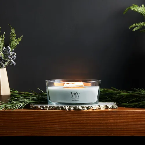 Miniatura 5 de WoodWick Magnolia Birch Velas Navideñas de Regalo para Mujeres y Hombres, Vela Elipse de 16 oz con Mecha Crepitante Abedul Magnolia