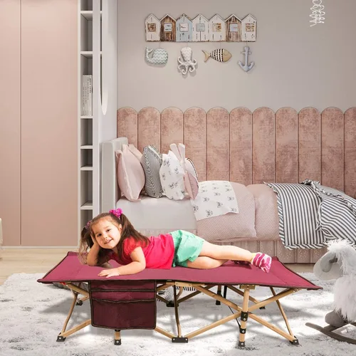 Miniatura 9 de REDCAMP Cuna Extra Larga para Niños para Dormir de 2-7 Años, Cuna Portátil de Viaje para Niños Pequeños con Bolsa de Transporte, Ligera para Azul