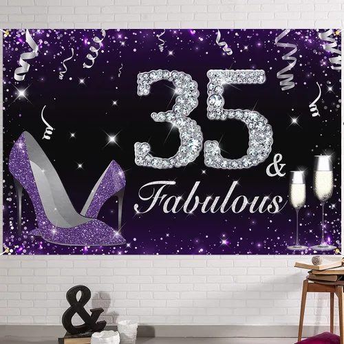 Miniatura 14 de HAMIGAR Fabuloso telón de fondo de cumpleaños tacones altos morados