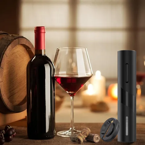 Miniatura 5 de COKUNST Abrebotellas de vino eléctrico, funciona con pilas, con cortador de papel de aluminio, removedor de sacacorchos con botón de un solo clic