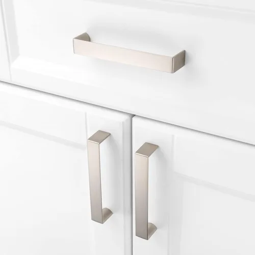 Miniatura 4 de KOOFIZO Paquete de 10 tiradores de gabinete de cocina de níquel cepillado de 5 pulgadas, manijas de gabinete de color plata satinada, herrajes
