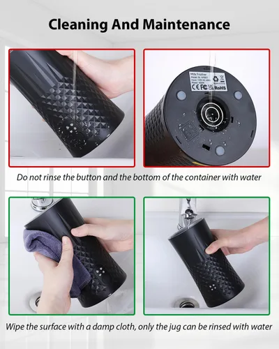 Miniatura 6 de Espumador de leche, espumador de leche eléctrico y vaporizador, espumador 4 en 1 para café, máquina automática de espuma fría y caliente, calentador