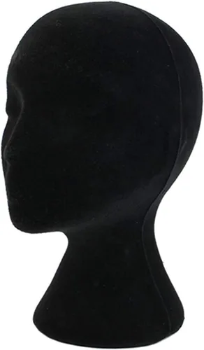 Maniquí de espuma, modelo de cabeza femenina, peluca, sombrero de cabello, maniquí de espuma, color blanco (negro)