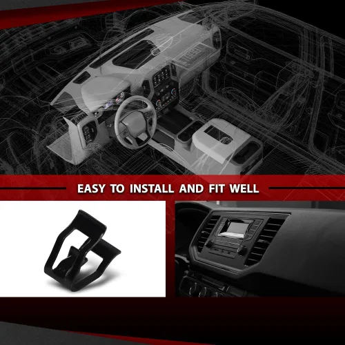 Miniatura 8 de CHEDA Cubierta de bisel de almohadilla del tablero gris grafito frontal central compatible con Ford F150/Ford Expedition 1997 1998 1999 2000 20001