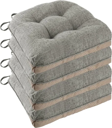Cojines Antideslizantes para Sillas de Comedor Juego de 4 Cojines para Sillas de Cocina 18"x18"x3" Cojines para Sillas Acolchados Cómodos y Suaves