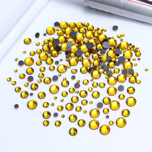 Miniatura 2 de 6400 diamantes de imitación termoadhesivos de cristal, diamantes de imitación de topacio con parte trasera plana para manualidades, ropa, piedras