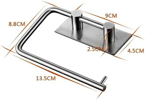 Miniatura 2 de Soporte de papel higiénico autoadhesivo de acero inoxidable 304 para baño de 3M, soporte de papel higiénico para papel higiénico, acabado cepillado