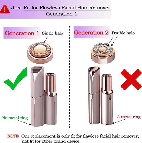 Miniatura 2 de BECHY - Cabezales de repuesto para removedor de vello facial para la generación 1, herramienta de depilación facial impecable para mujeres, chapado