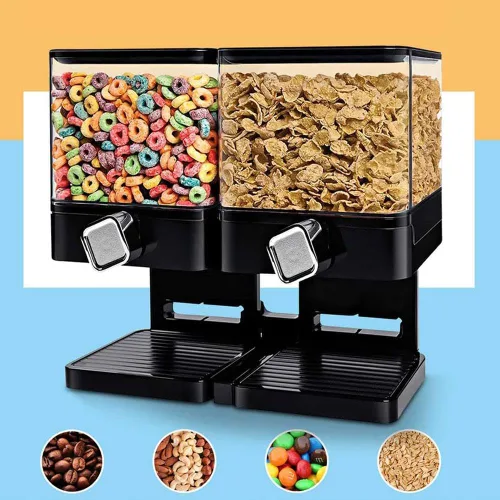 Miniatura 4 de SEIWEI Dispensador de alimentos multifunción para almacenamiento de cereales con bandeja inferior desmontable para organización de cocina, grano