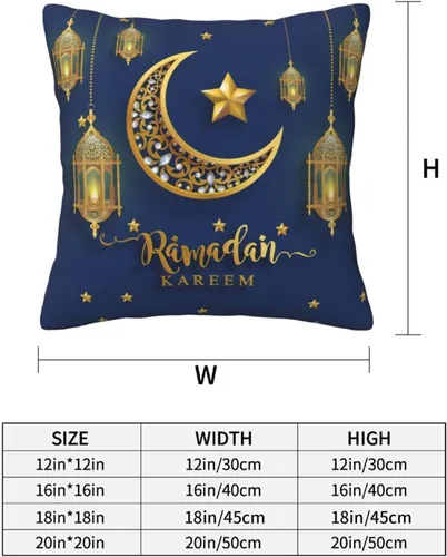 Miniatura 4 de Juego de 2 fundas de almohada Ramadan Kareem de 18 x 18 pulgadas, regalos para almohadas de sofá, decoración