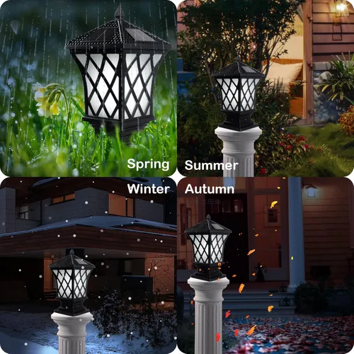 Miniatura 2 de Kendal Lámpara solar grande para exteriores con tapa LED, resistente al agua (paquete de 2)