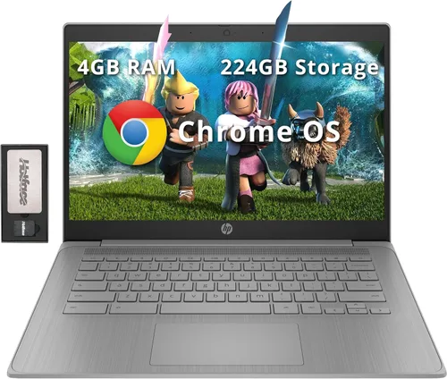 Miniatura 10 de HP Laptop Chromebook 2023, pantalla de 14 pulgadas, procesador Intel Celeron N4120, 4 GB de RAM, almacenamiento de 128 GB