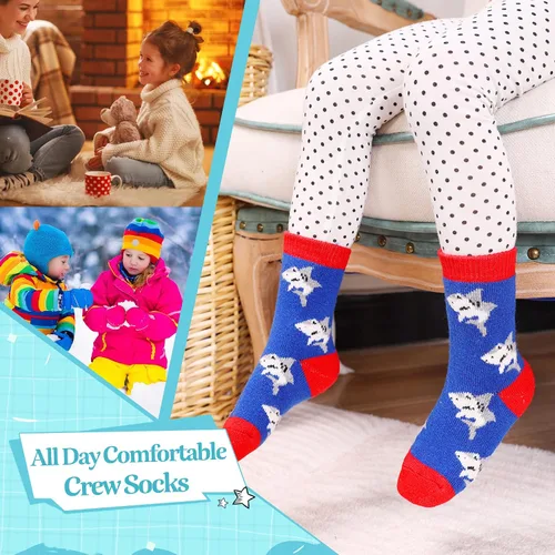 Miniatura 6 de Eocom 6 pares de calcetines de invierno cálidos de lana para niños y niñas