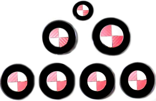 Atlas Auto Sports - Adhesivos de fibra de carbono rosa para todos los emblemas, gorras, logotipos, insignias Roundels