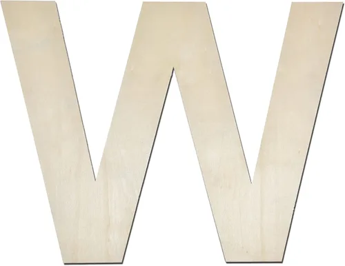 Miniatura 53 de Letra M de madera de 12 pulgadas de grosor, letra de madera grande sin terminar de 1/4 de pulgada de grosor para decoración de pared del hogar