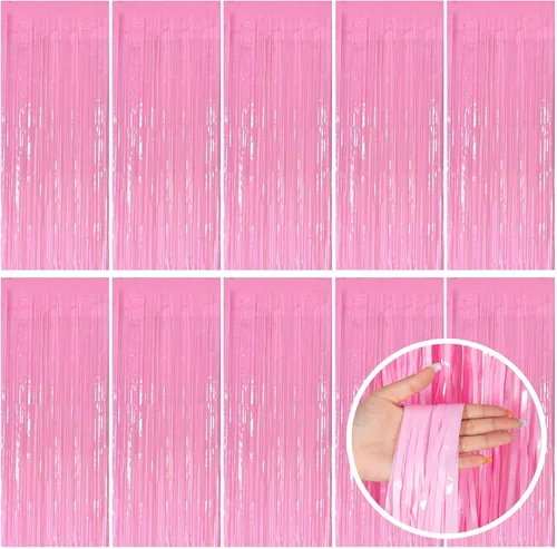 Miniatura 36 de Cortinas de Flecos de Aluminio con Serpentinas Negras para Telón de Fondo de Fiesta Serpentinas de Aluminio para Decoraciones de Cumpleaños