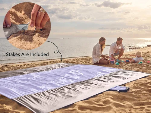 Miniatura 6 de WEKAPO Manta de Playa Resistente a la Arena e Impermeable, Alfombrilla de Playa Extra Grande, Alfombrilla Sin Arena de Tamaño Grande y Compacta