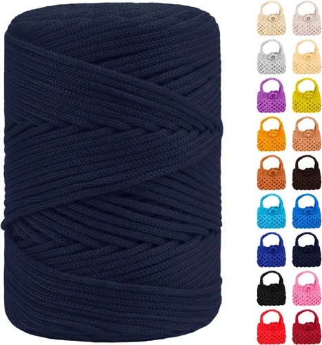 Miniatura 39 de Cordón de macramé de poliéster de 0.118 in x 185 yardas, cordón trenzado de macramé, bolsa de ganchillo, hilo de poliéster para ganchillo, bolsa