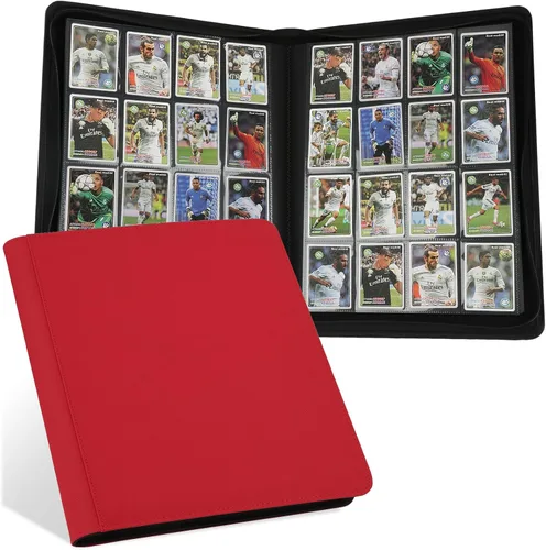 Miniatura 12 de GERMUN Carpeta de 4 bolsillos para tarjetas, carpeta de tarjetas de intercambio con cremallera premium, carpeta de colección de tarjetas de 400 4