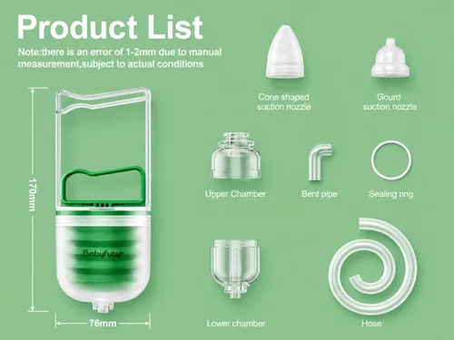 Miniatura 8 de Aspirador nasal manual para bebé: aspirador nasal de succión fuerte con puntas de silicona suave, fácil de respirar y reutilizable, limpiador