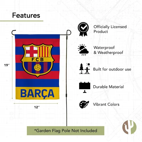 Miniatura 4 de Desert Cactus Bandera de jardín del FC Barcelona FCB – 19 x 12 pulgadas, bandera de fútbol Barcelona Barça Barça Barça, para exhibición al aire