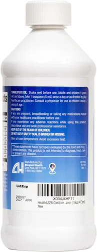 Miniatura 3 de HealthA2Z® Aceite de hígado de bacalao con vitaminas A, D y E, apoya el sistema inmunológico, corazón saludable*, cerebro*, articulaciones* y salud
