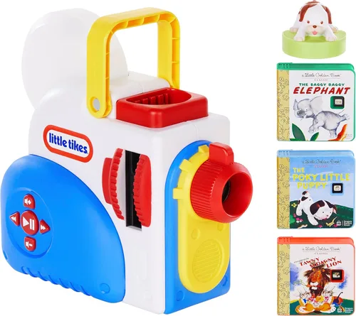 Little Tikes Set Inicial de Máquina de Historias, Tiempo de Cuento, Libros, Pequeño Libro Dorado, Reproducción de Audio, Personaje de El Perro