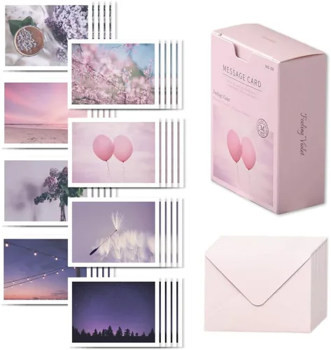 Miniatura 7 de Monolike The Flower - Tarjeta de mensaje, paquete de mezcla de 40 tarjetas y 20 sobres, minitarjetas emocionales y sofisticadas La flor
