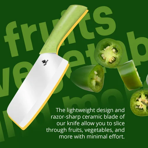 Miniatura 3 de Cuchillo de cerámica duradero para cortar verduras y frutas, cuchillo de chef de cerámica profesional y no reactivo de 6 pulgadas para corte limpio