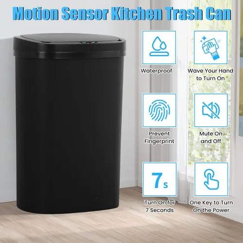 Miniatura 2 de Basurero de cocina con sensor de movimiento de 13 galones, cubo de basura con sensor automático de 50 L, cubo de basura inteligente con tapa