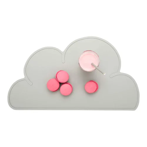 Miniatura 5 de Restaurantware Mantel individual de silicona con forma de nube para alimentos, color verde azulado, antideslizante, fácil de limpiar, protección