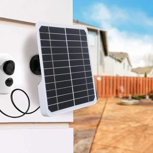 Miniatura 4 de AUNMAS Panel solar monocristalino de 20 W para cámara de seguridad al aire libre, 5 V, impermeable, ajustable, montaje en pared con cable de 9.8 pies