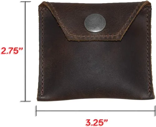 Miniatura 7 de Hide Drink Funda de cuero rústico para tampón bolsa para preservativos secreto hecho a mano Bourbon Marrón Classic