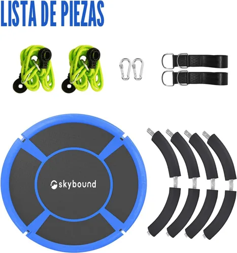 Miniatura 9 de Columpio de árbol de 43 pulgadas, capacidad de peso de 600 libras, columpio volador impermeable para exteriores con mosquetones colgantes