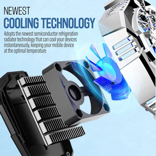 Miniatura 3 de TRILINK Enfriador de teléfono para juegos, ventilador de refrigeración universal para teléfono con dos modos de enfriamiento, funda de radiador