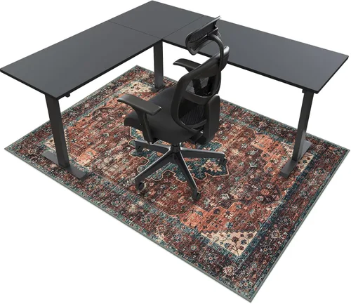 Miniatura 31 de Anidaroel Alfombrilla para silla de 48"x60" para piso de madera dura/piso de azulejos, alfombrilla de silla de escritorio para pisos duros, Rojo