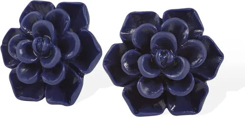 Miniatura 8 de Aretes de suculentas hechos a mano de 13 mm, hipoalergénicos, con poste de plata de ley 925, aretes de cerámica blanda con resina para mujer