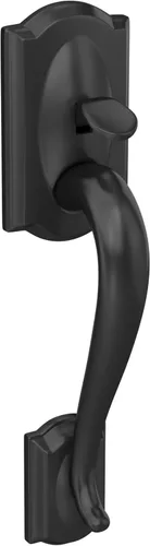 Miniatura 2 de SCHLAGE FE285 622 Acc CAM LH Juego de Manijas Mitad Inferior, Moldura Interior Camelot, Negro Mate