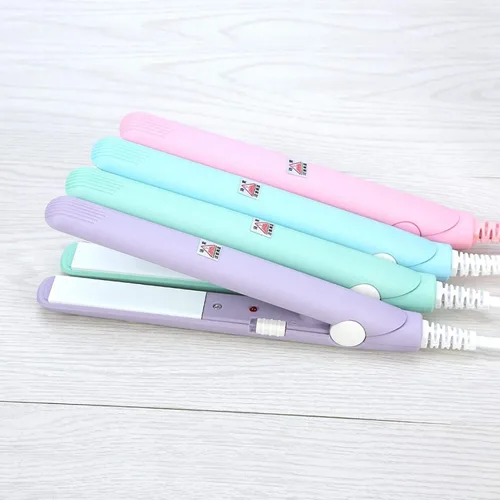 Miniatura 7 de Plancha para el cabello, plancha plana 2 en 1, mini flequillo, plancha de pelo de belleza, rizador de calefacción, alisador de placa de turmalina