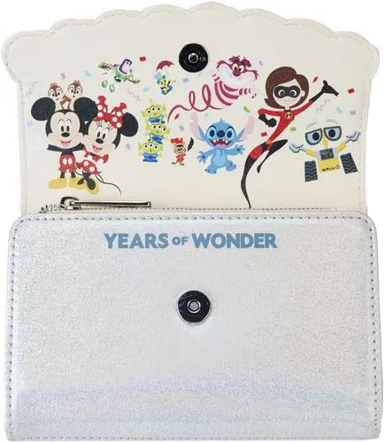 Miniatura 4 de Loungefly Cartera Disney 100 Celebration Cake Carteras Disney, Blanco, Cartera con cierre de solapa
